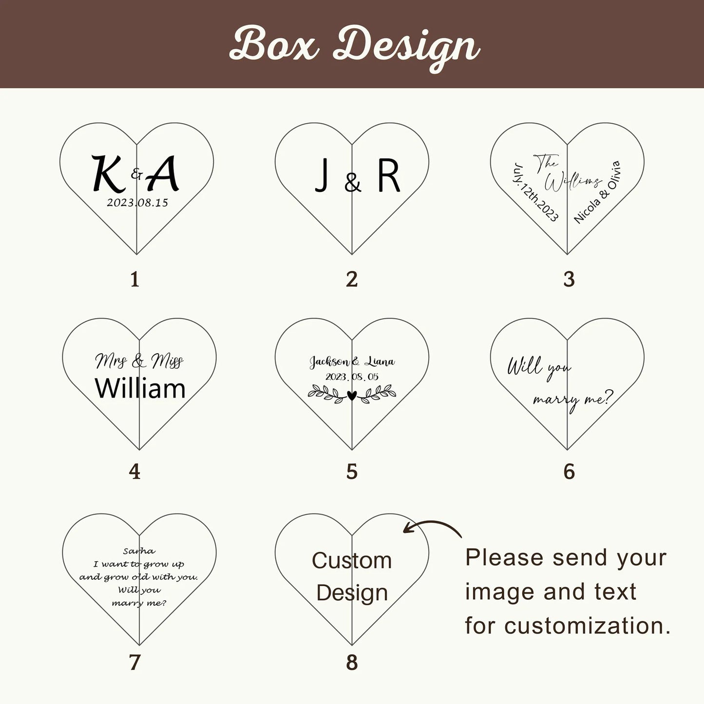 Romantic Heart - Shaped Wooden Wedding Ring Proposal Box, Customizable for Weddings, Unique Jewelry Holder Gift