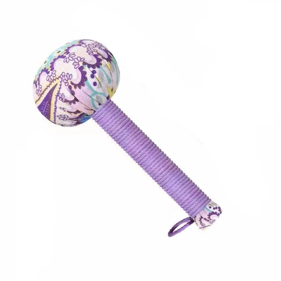 Long-Handled Wormwood Massage Hammer for Lymphatic Drainage - Manual Full Body & Back Relief, Stress Reduction, Nylon Material