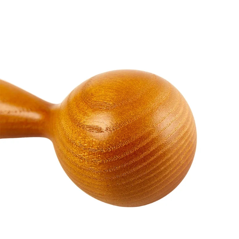 1PC Wooden Massager Essential Oil Massage Stick Body Spa Meridian Tapping Massage Hammer Therapy Relaxation Round Ball Massager