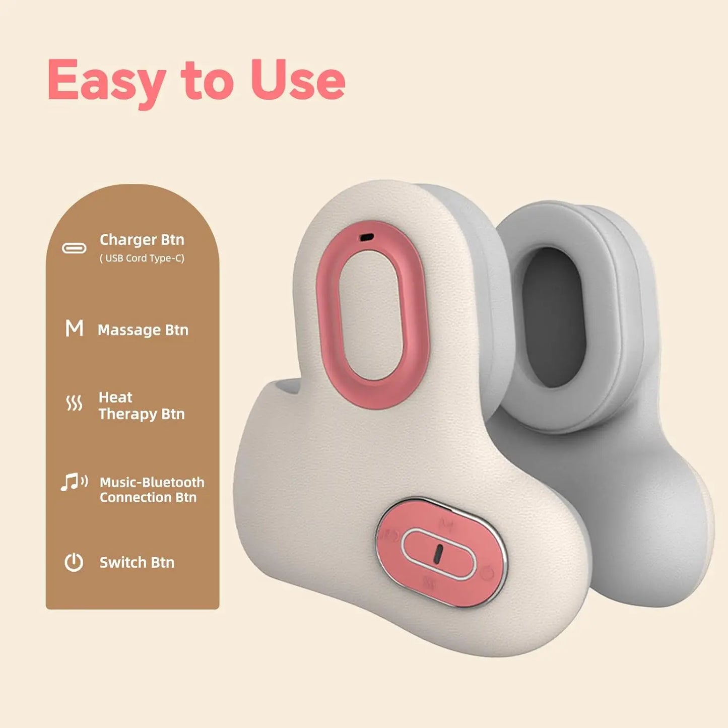 3 in1 Neck Pillow for Travel, Bluetooth Noise-Canceling Headset with Neck Massager and Heat, U-Shape Memory Foam Airplane Pillow