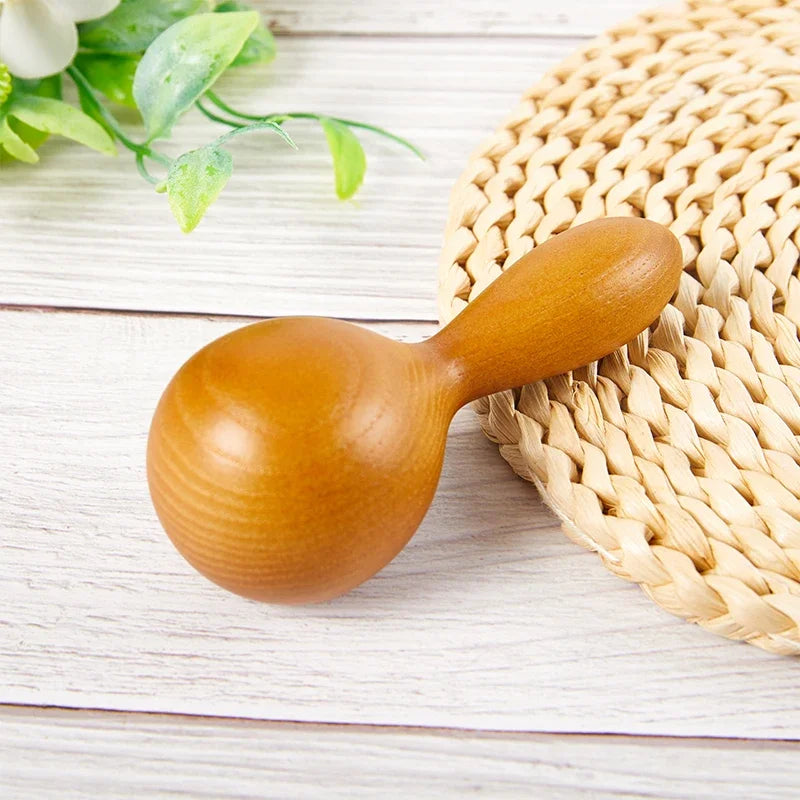 1PC Wooden Massager Essential Oil Massage Stick Body Spa Meridian Tapping Massage Hammer Therapy Relaxation Round Ball Massager
