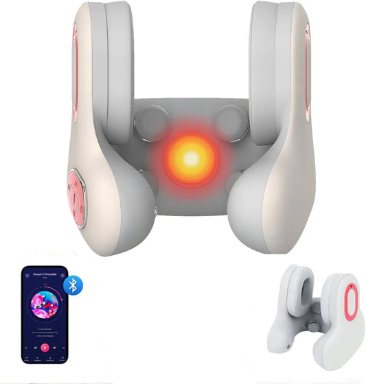 3 in1 Neck Pillow for Travel, Bluetooth Noise-Canceling Headset with Neck Massager and Heat, U-Shape Memory Foam Airplane Pillow