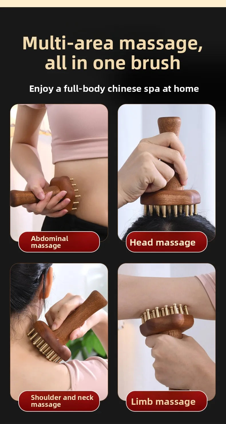 Brass Gua Sha Massage Tool for Deep Tissue Massage Lymphatic Drainage Muscle Pain Relief Head Neck Leg Body Meridian Therapy