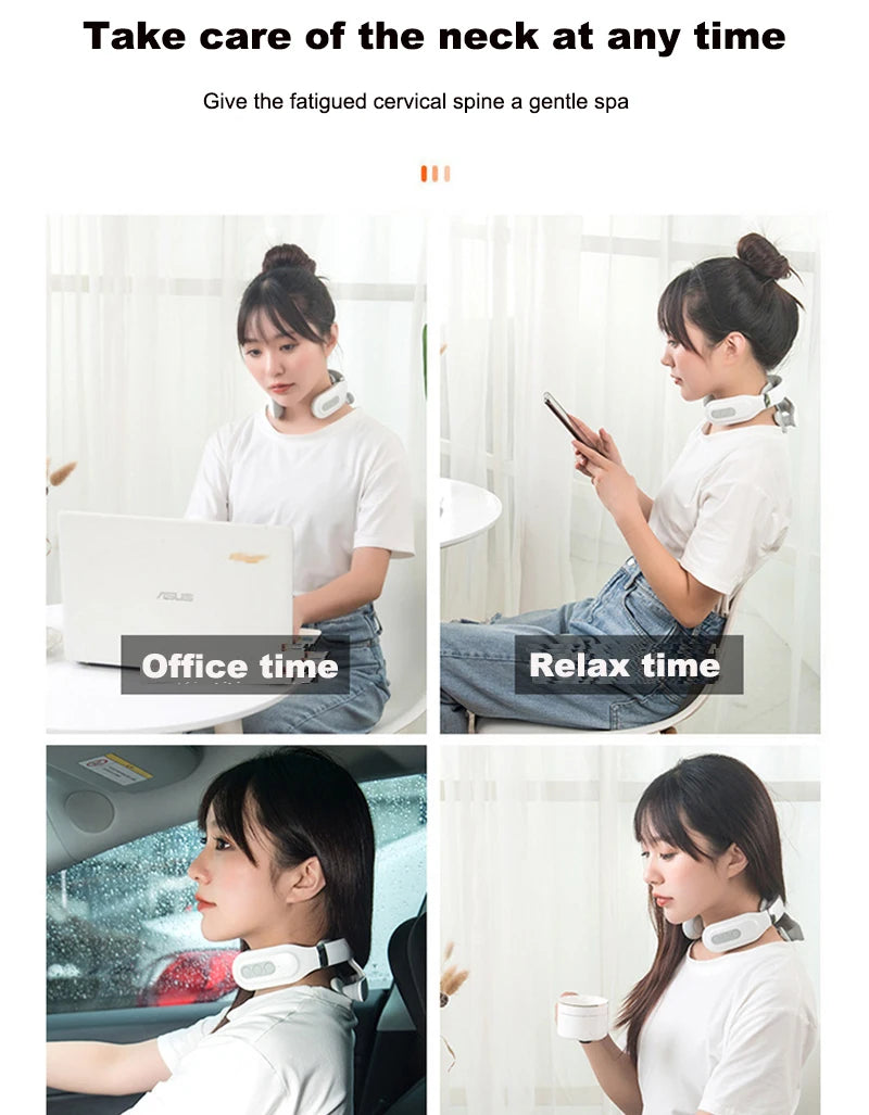 Vibrator Neck Massager Relaxation Knead Heat Travel U-shaped Pillow Car Airport Office Siesta Electric Cervical Spine Massage