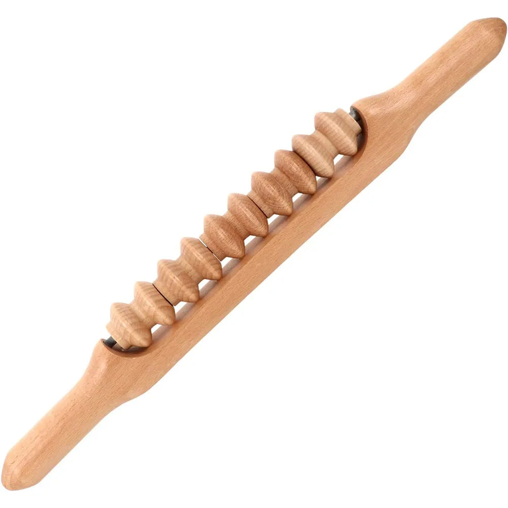 Professional Wooden Beech Gua Sha Massage Tool Stick Massager for Soft Tissue Release Back Arms Shoulder Pain Health Treatment