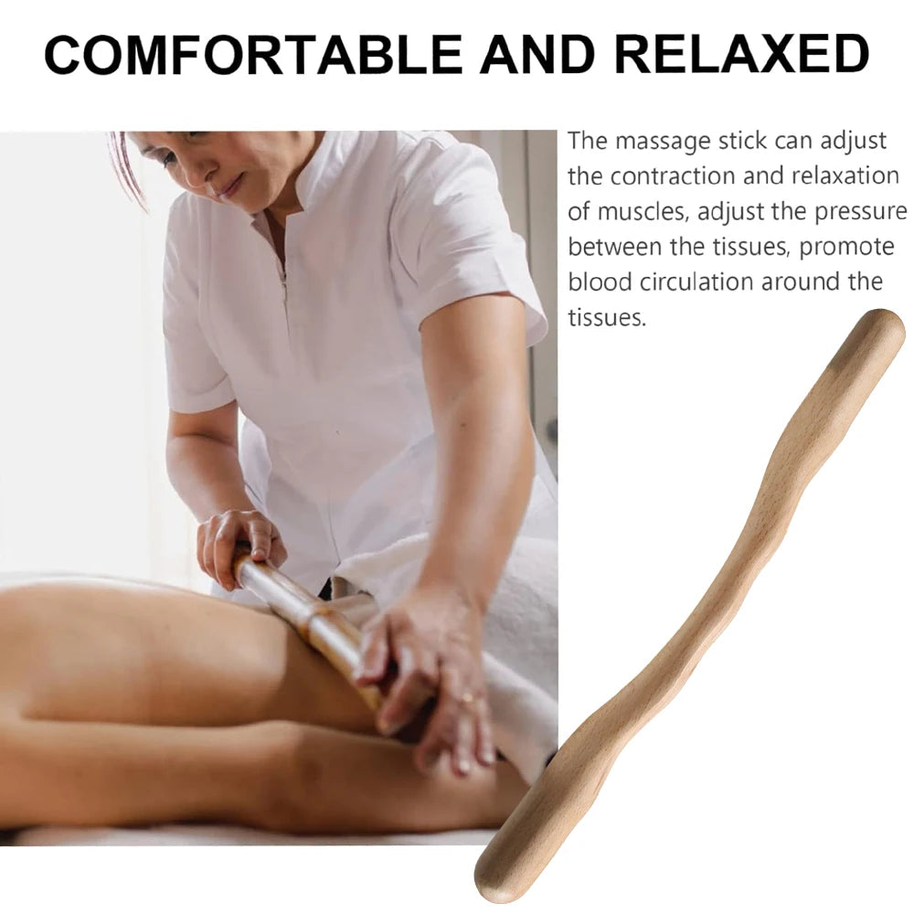 1Pcs Natural Wood Scraping Massage Stick Body Massage SPA Therapy Tool Point Treatment Guasha Relaxation Massage Stick