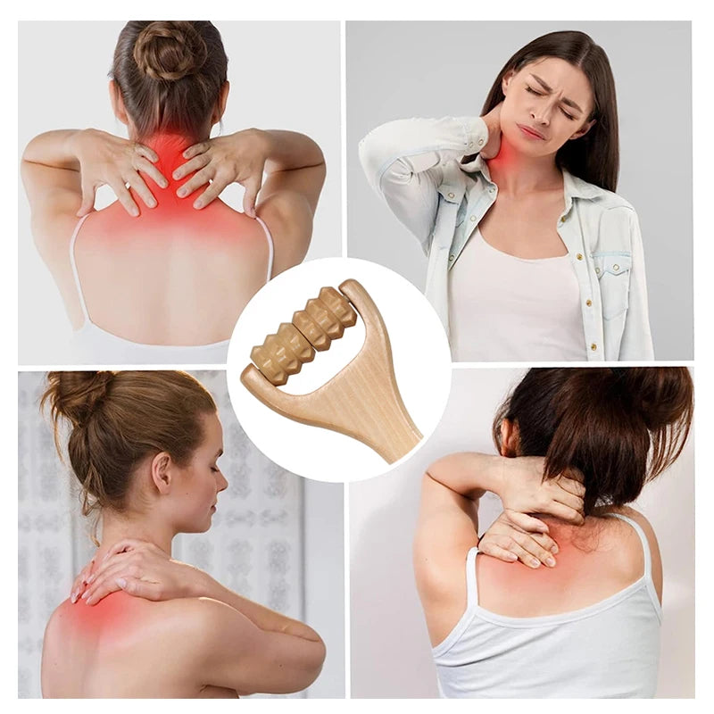 1pcs  Wooden Massage Roller, Multi-Functional Body Roller for Cellulite Reduction, Eases Muscle Tension ,Natural Muscle Roller