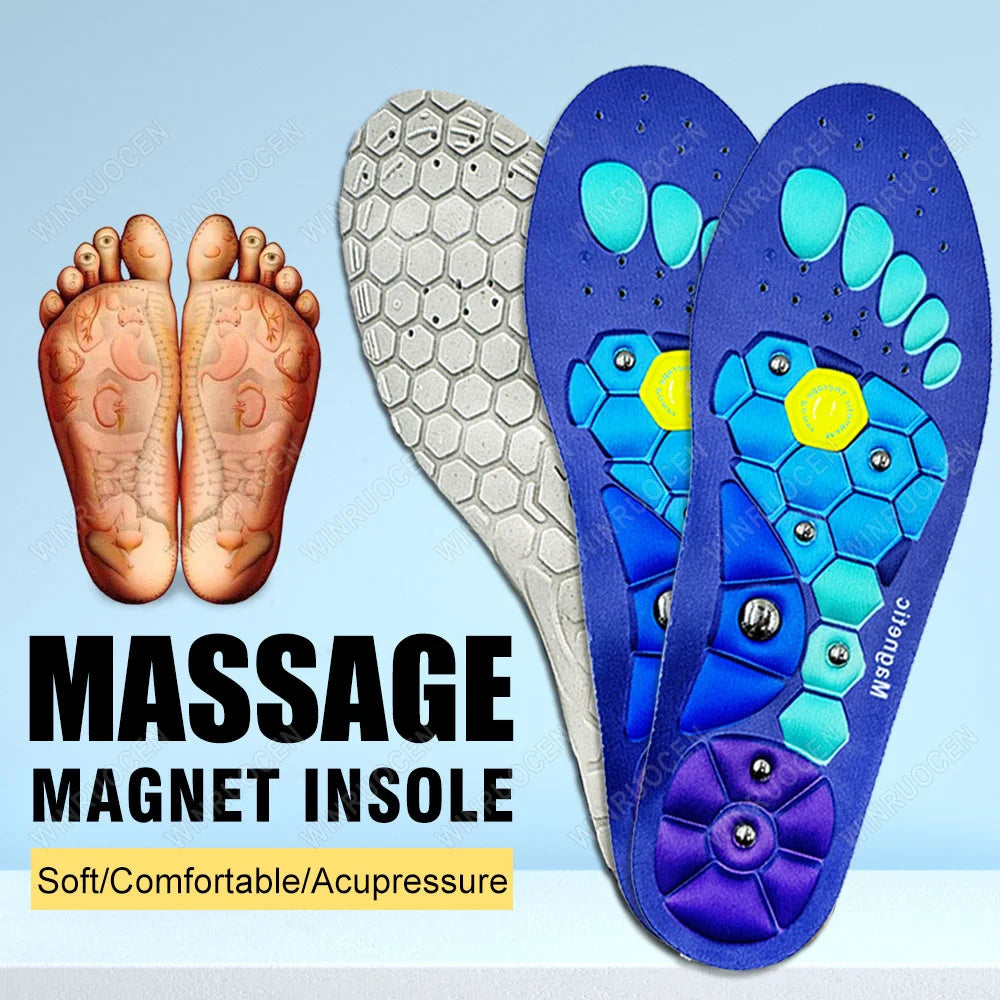 Magnetic Therapy Massage Insoles Men's Foot Acupoint Massage Insoles Arch Support Orthopedic Insole Anti-fatigue Health Insoles