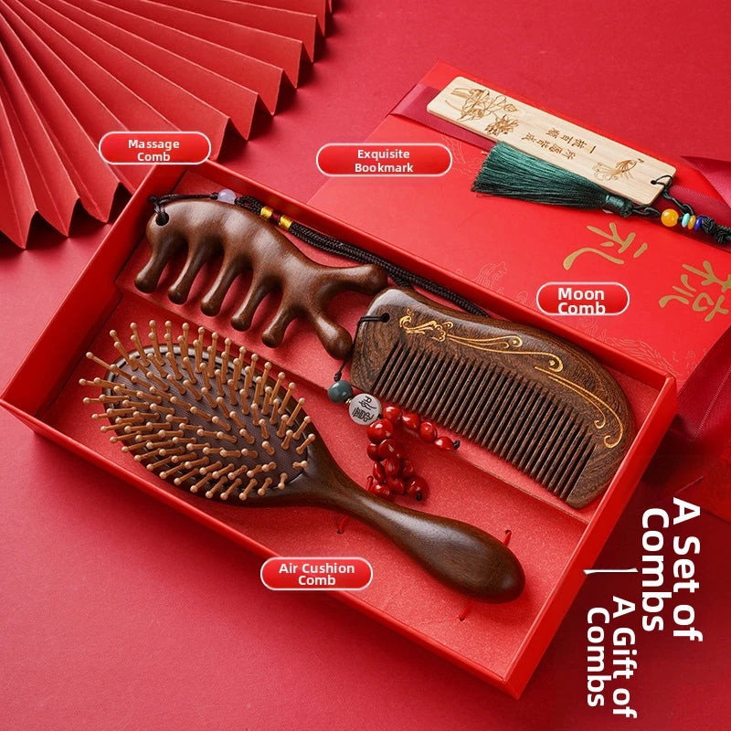 Comb Gift Mom Nurse Ladies Teacher Sandalwood Comb Gift Box Simple Creative Festival Supplies