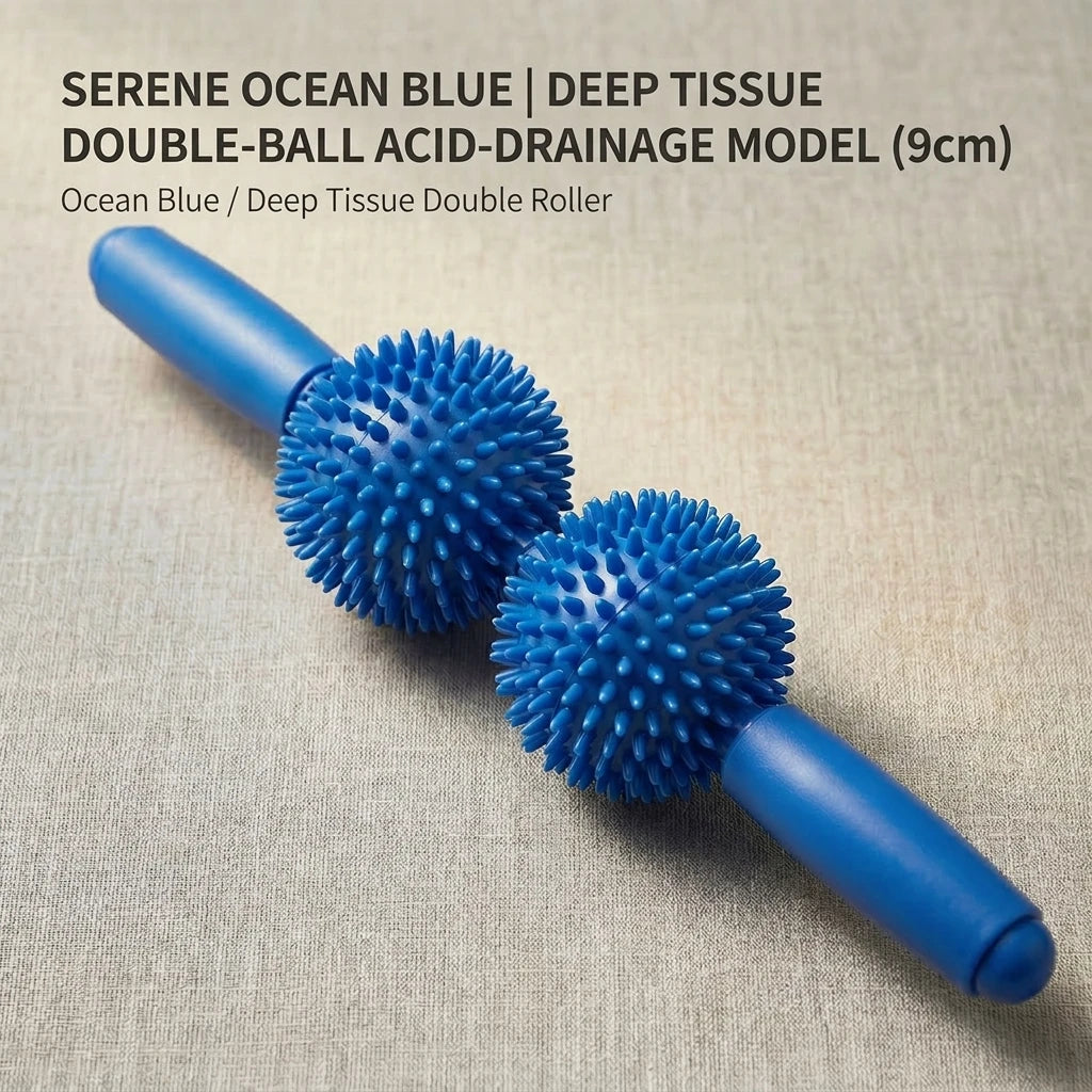 Taiwan Style Hedgehog Ball & Mace Massage Roller, Massage Ball Roller, Yoga Stick for Back Muscle Soreness Relief and Relaxation