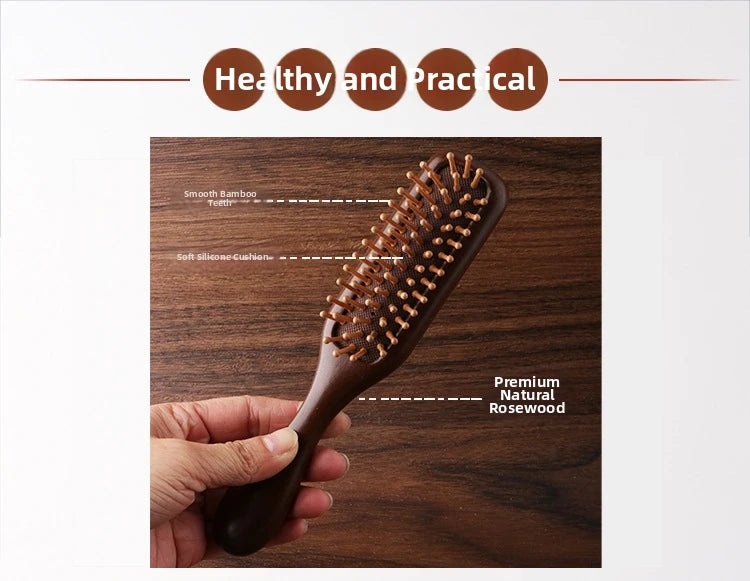 1Pc Natural wooden Comb Meridian Massage Anti-static No-snags Wide Tooth Comb For Women Girl Straight Curly Hair