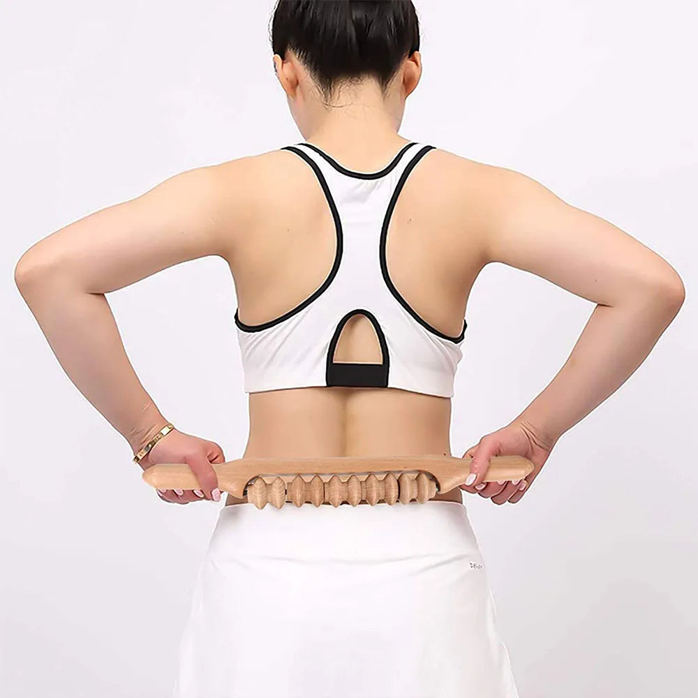 Professional Wooden Beech Gua Sha Massage Tool Stick Massager for Soft Tissue Release Back Arms Shoulder Pain Health Treatment