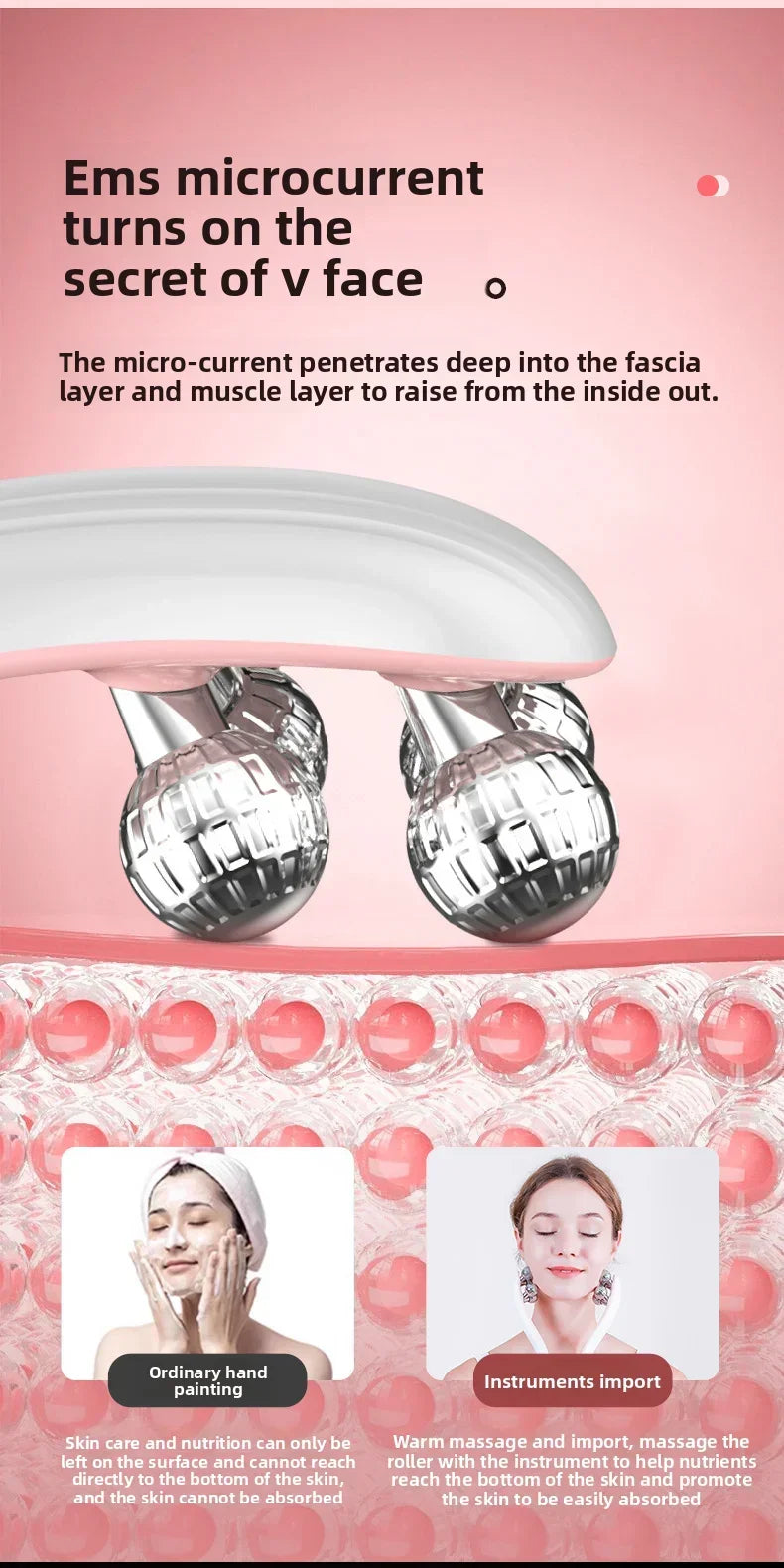 V-Face Beauty Facial Massager Roller Skin Care Tool for Slimming Face Firming And Lifting