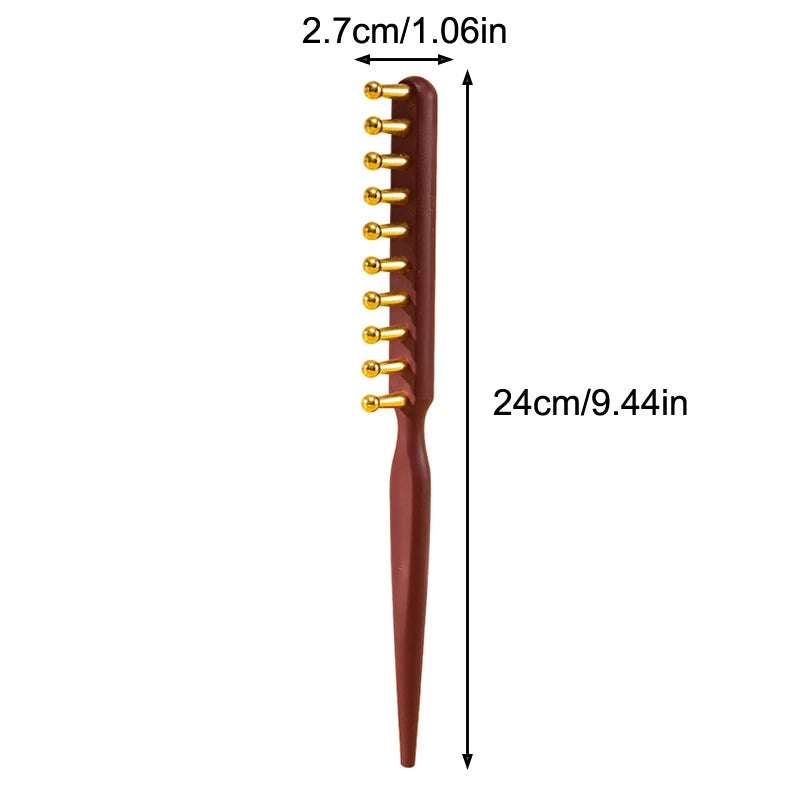 ♥Head Meridians Massage Comb Copper Wood Meridians Comb Needling Guasha Scalp Relax Tools