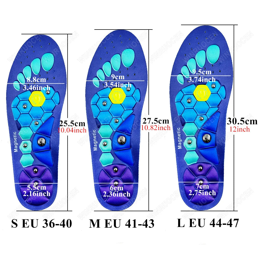 Magnetic Therapy Massage Insoles Men's Foot Acupoint Massage Insoles Arch Support Orthopedic Insole Anti-fatigue Health Insoles