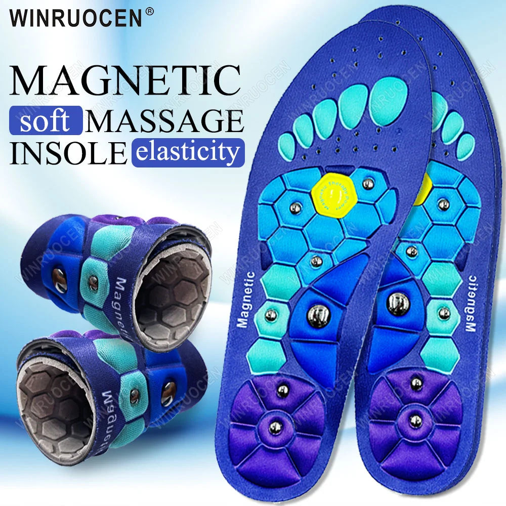 Magnetic Therapy Massage Insoles Men's Foot Acupoint Massage Insoles Arch Support Orthopedic Insole Anti-fatigue Health Insoles