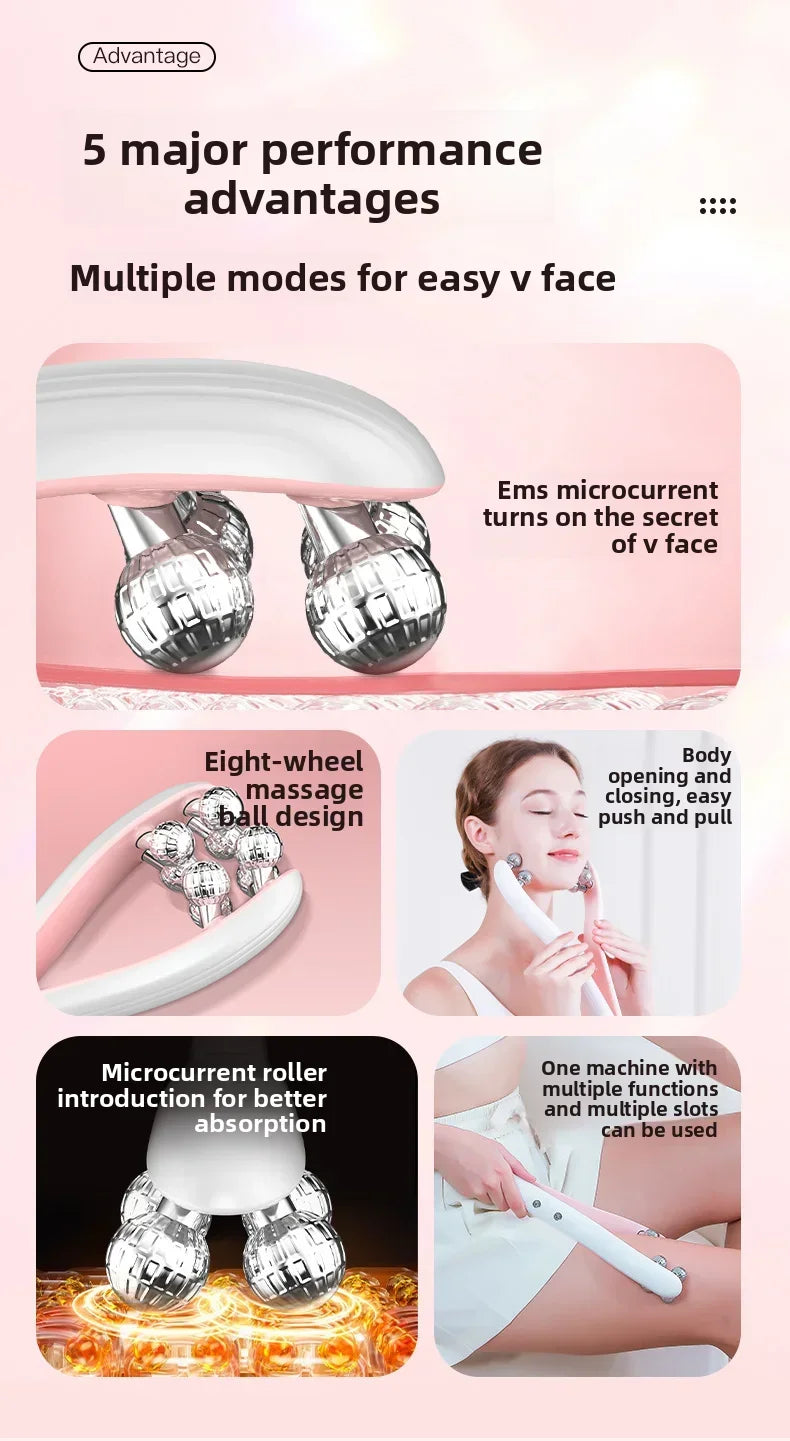 V-Face Beauty Facial Massager Roller Skin Care Tool for Slimming Face Firming And Lifting
