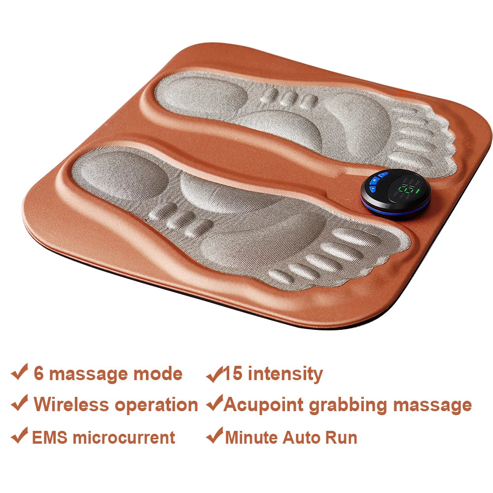 Electric EMS Foot Massager Pad Feet Muscle Stimulator Foot Massage Mat Improve Blood Circulation Relieve Ache Pain Rechargeable