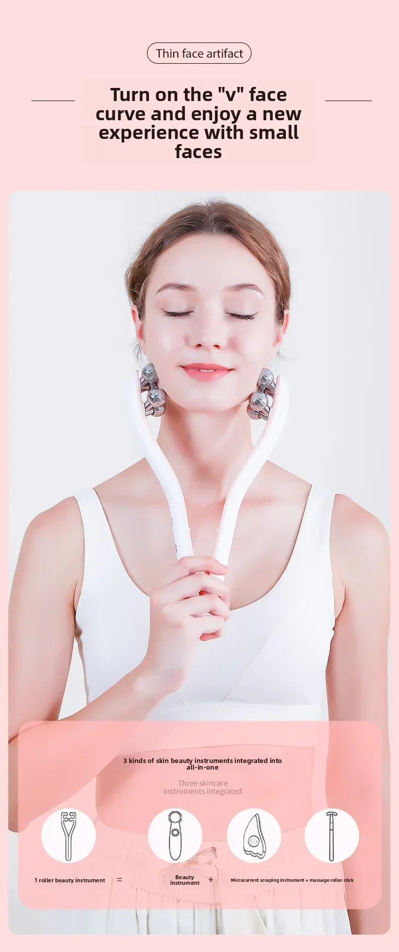 V-Face Beauty Facial Massager Roller Skin Care Tool for Slimming Face Firming And Lifting