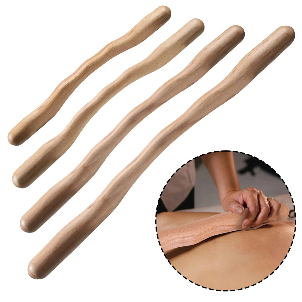 1Pcs Natural Wood Scraping Massage Stick Body Massage SPA Therapy Tool Point Treatment Guasha Relaxation Massage Stick
