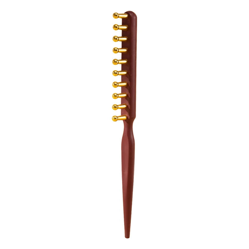 ♥Head Meridians Massage Comb Copper Wood Meridians Comb Needling Guasha Scalp Relax Tools