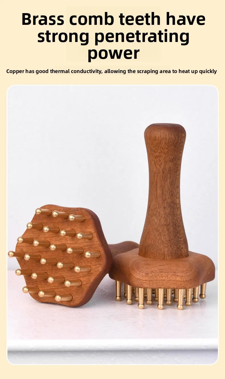 Brass Gua Sha Massage Tool for Deep Tissue Massage Lymphatic Drainage Muscle Pain Relief Head Neck Leg Body Meridian Therapy