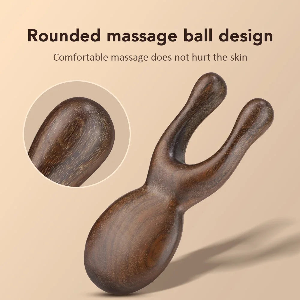 Wooden Gua Sha Facial Tool Head Massager for Face Nose Eye Acupressure Massage