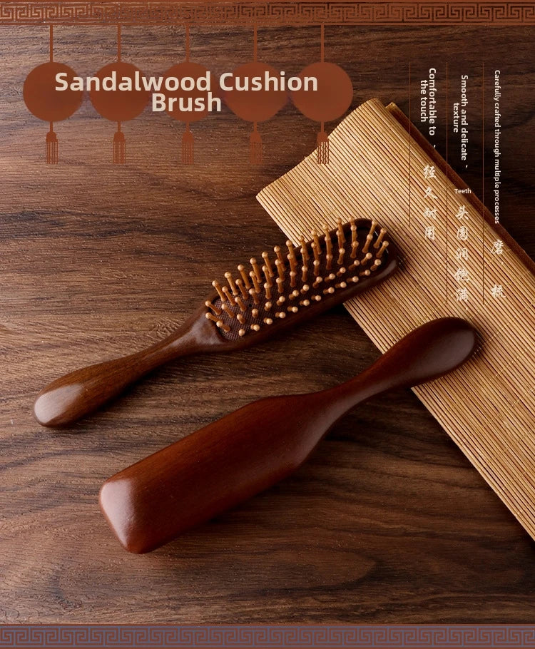 1Pc Natural wooden Comb Meridian Massage Anti-static No-snags Wide Tooth Comb For Women Girl Straight Curly Hair