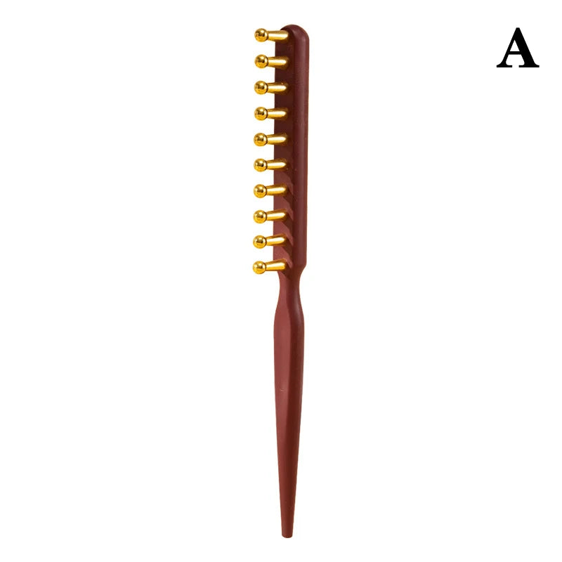 ♥Head Meridians Massage Comb Copper Wood Meridians Comb Needling Guasha Scalp Relax Tools