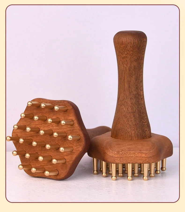 Brass Gua Sha Massage Tool for Deep Tissue Massage Lymphatic Drainage Muscle Pain Relief Head Neck Leg Body Meridian Therapy