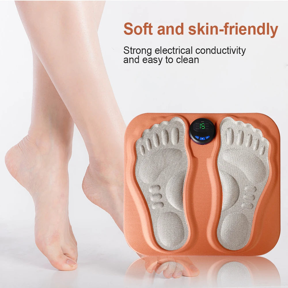 Electric EMS Foot Massager Pad Feet Muscle Stimulator Foot Massage Mat Improve Blood Circulation Relieve Ache Pain Rechargeable