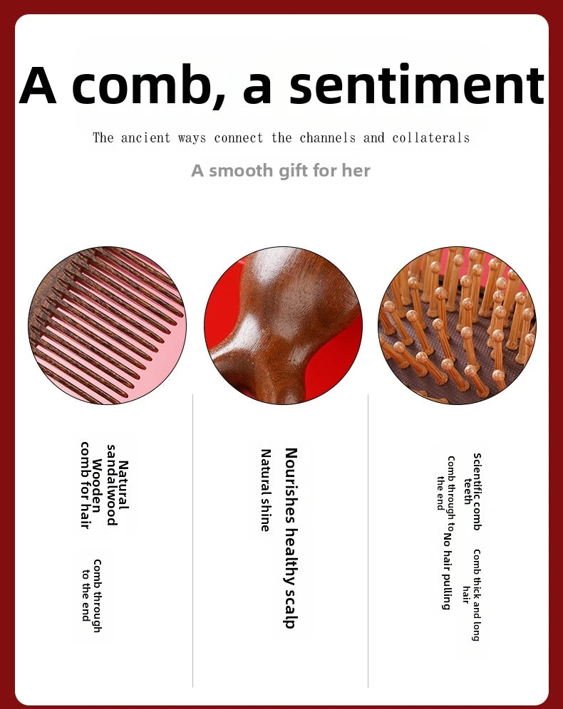 Comb Gift Mom Nurse Ladies Teacher Sandalwood Comb Gift Box Simple Creative Festival Supplies