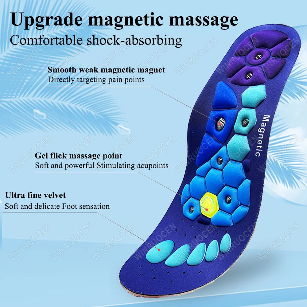 Magnetic Therapy Massage Insoles Men's Foot Acupoint Massage Insoles Arch Support Orthopedic Insole Anti-fatigue Health Insoles