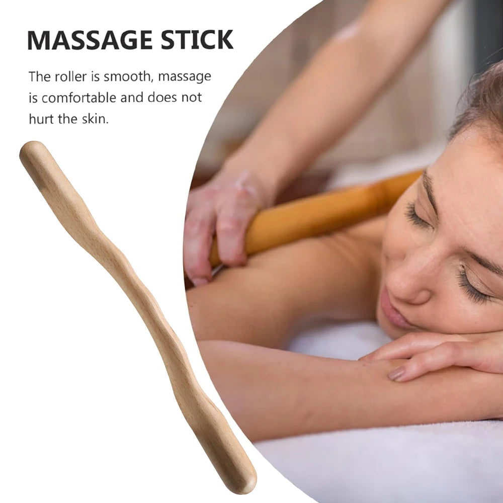 1Pcs Natural Wood Scraping Massage Stick Body Massage SPA Therapy Tool Point Treatment Guasha Relaxation Massage Stick