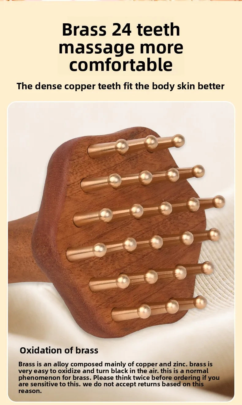 Brass Gua Sha Massage Tool for Deep Tissue Massage Lymphatic Drainage Muscle Pain Relief Head Neck Leg Body Meridian Therapy