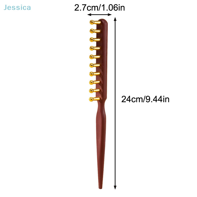 ♥Head Meridians Massage Comb Copper Wood Meridians Comb Needling Guasha Scalp Relax Tools