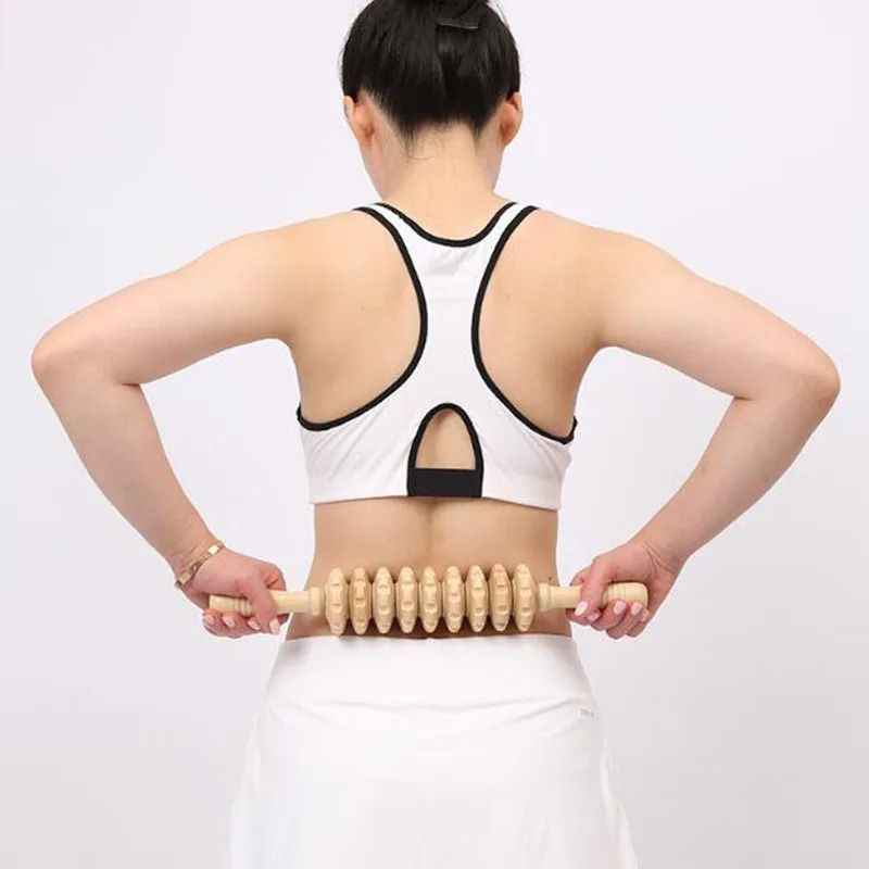 Rouleau Masseur en Bois — Drainage Lymphatique, Anti-Cellulite et Récupération Musculaire